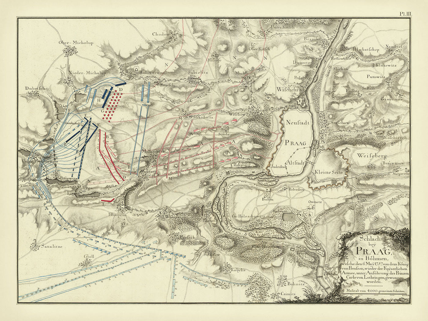 La batalla de Praga, por Anónimo, 1778