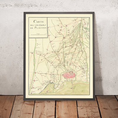 (Bataille de Plaisance / Guerre de Succession d'Autriche) Carte des environs de Plaisance par Anonyme, 1746