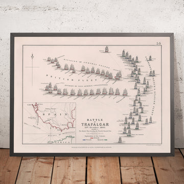 Battle of Trafalgar: The British Fleet breaking the French and Spanish line by AK Johnston, 1852
