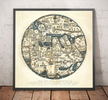 Alter Borgia Mappa Mundi, 1450 - Antiker Weltatlas - Europa, Naher Osten, Nordafrika, Mittelmeer 