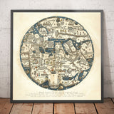 Old Borgia Mappa Mundi, 1450 - Ancient World Atlas - Europe, Middle East, North Africa, Mediterranean
