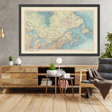 Alte Karte von Kanada, 1967: Ontario, Quebec, Neufundland, Labrador, Nova Scotia, Große Seen 