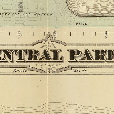 Mapa antiguo de la ciudad de Nueva York de Bromley, 1879: Central Park, Blackwells Island, el lago, el estanque, Harlem Meer