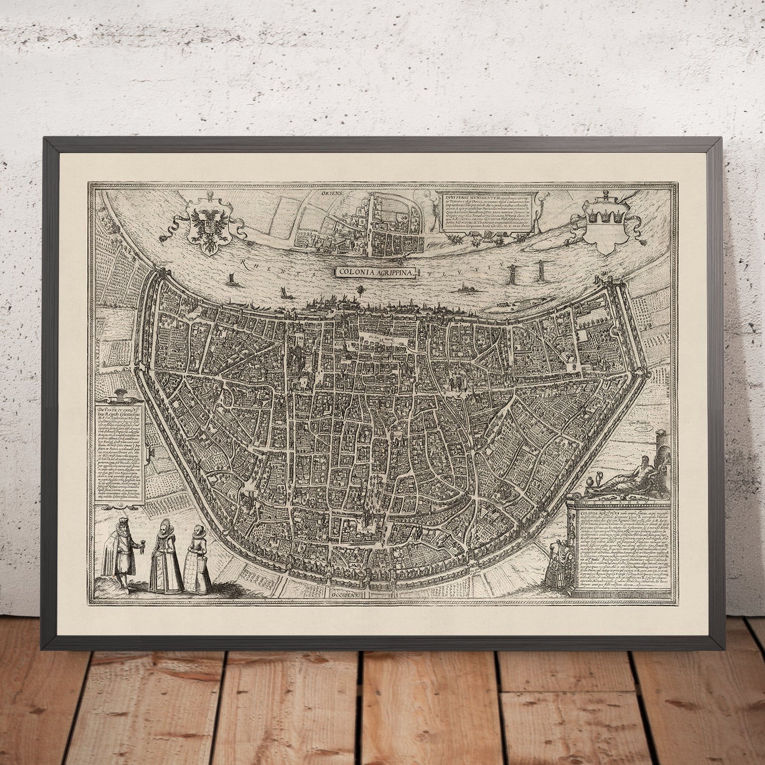 Cologne Rome On Map Old Monochrome Map of Cologne by Braun, 1575: Cathedral, Rathaus, Heum ...