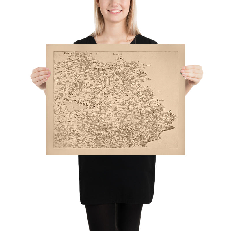 Alte Karte des County Cork von Petty, 1685: Kinsale, Bandon, Clonakilty, Bantry, Skibbereen 