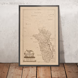 Alte Karte des County Roscommon von Petty, 1685: Athlone, Boyle, Strokestown, Ballinlough, Tulsk 