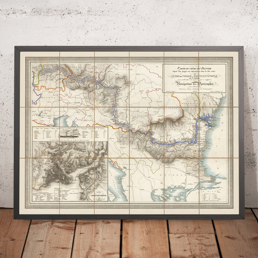 Carte de la route des bateaux à vapeur de l&