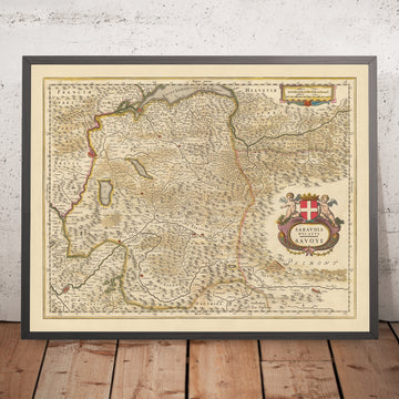 Alte Karte des Herzogtums Savoyen, Frankreich von Visscher, 1690: Genf, Grenoble, Chambéry, Chamonix, Nationalpark Vanoise 