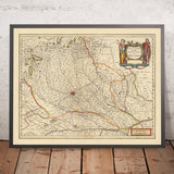 Alte Karte des Herzogtums Mailand, Italien von Visscher, 1690: Como, Bergamo, Pavia, Piacenza, Parco Agricolo Sud Milano 