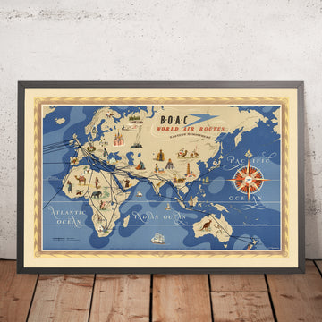 Mappa Pittorica Antica delle Rotte Aeree dell&