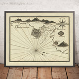 Old Port of Hercules, Italy Nautical Chart by Heather, 1802: Tuscany Coastline, Fort Point