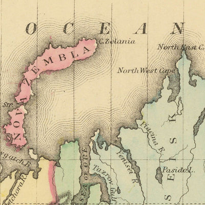 Old Mercator World Map Centered on America by Mitchell, 1882