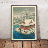 Le sanctuaire Benten dans la neige au parc Inokashira par Hasui Kawase, 1935 