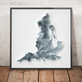 England Topographische 3D-Reliefkarte 