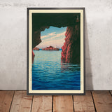 Caverne de Kojaku à la péninsule d'Oga par Hasui Kawase, 1935 