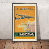 Affiche de voyage de l’Union soviétique : Par avion vers l’URSS par Intourist, 1934 