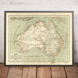 Mappa dell'Australia in arabo ottomano antico di Eşref, 1893 