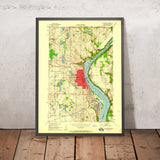 Old Map of Stillwater, Minnesota by USGS, 1951 – St. Croix River & Lake St. Croix