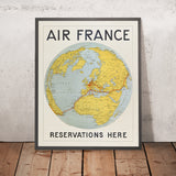 Frankreich-Reiseposter: Air France. Reservierungen hier von E. Girard, 1933 