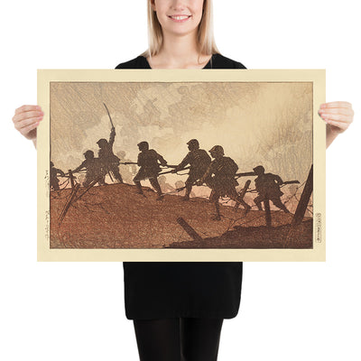 Soldier Assault (Totsugeki) by Hasui Kawase 1935