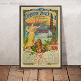 Reiseplakat Antwerpen: Chemin de fer du Nord – Exposition Universelle von Gustave Fraipont, 1894 