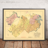 Alte Indexkarte von Boston, MA, 1899: Dorchester, West Roxbury, Brighton, Franklin Park, Charles River 