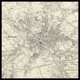 Carte ancienne personnalisée de Wigan 
