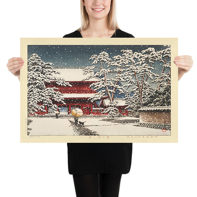 Zojoji Temple in the Snow, Tokyo by Hasui Kawase 1929