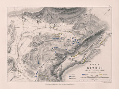 Batalla de Rivoli, 14 y 15 de enero de 1797, por AK Johnston, 1797