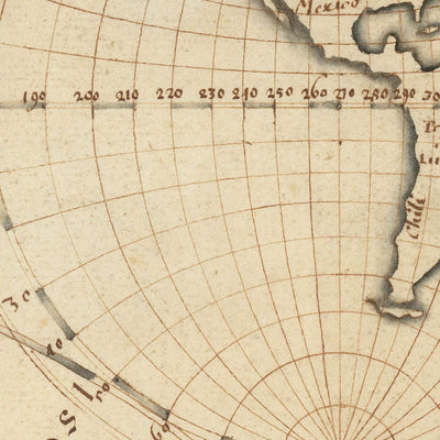 Old Manuscript World Map by Trippit, 1665: Twin Polar Projections, California as Island, Rare Astronomical Diagrams