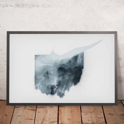 Ohio Topografische 3D-Reliefkarte 