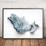 Topografische 3D-Reliefkarte der Golfstaaten 