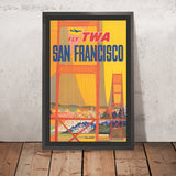 Cartel de viaje de San Francisco: Fly TWA de David Klein, 1957 