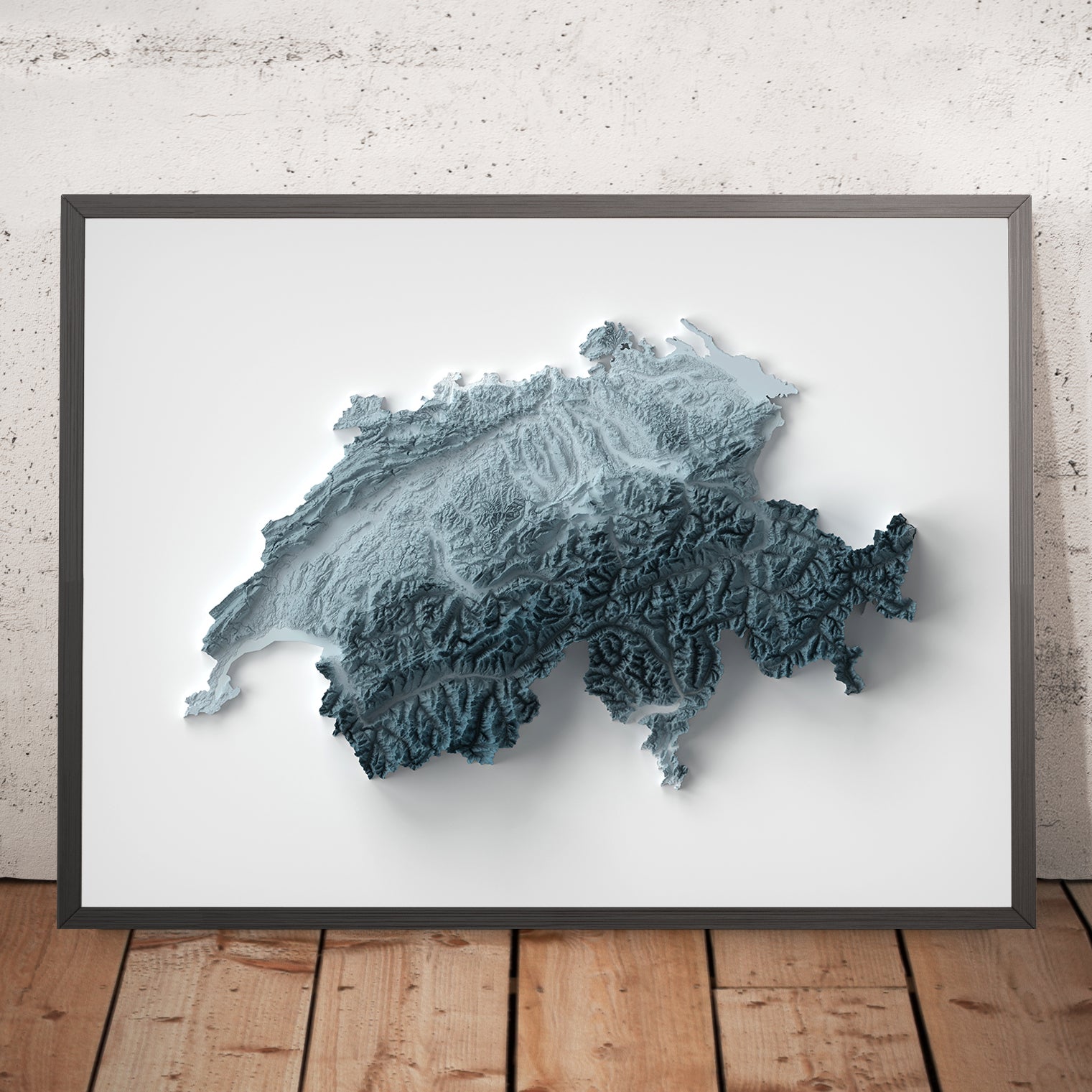 Switzerland Topographic 3D Relief Map – The Unique Maps Co.
