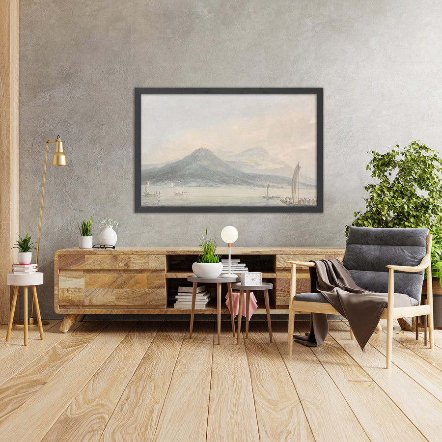 A framed image of From the Isola Borromena Lago by Turner, 1795