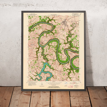 Old Map of Wilmore, Kentucky by USGS, 1952 – Kentucky River & Herrington Lake