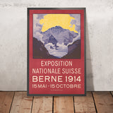 Cartel de viaje de Berna: Exposición Nacional Suiza de Plinio Colombi, 1914 
