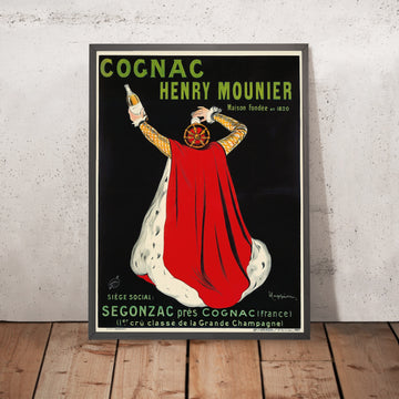 A framed image of Cognac Henry Mounier Vintage Cognac Poster by Leonetto Cappiello, 1910