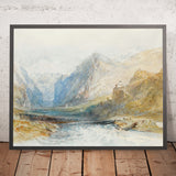 La vallée de Domleschg, vue vers le nord jusqu’aux gorges de Rothenbrünnen par Turner, 1840 