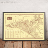 Old City Map of Pacific Palisades, CA by Wambaugh, 1957: Sunset Blvd, Via de la Paz, Will Rogers SP, Rustic Cyn, SM Cyn