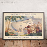 Hawaii Travel Poster: Hawaii by Flying Clipper by Pan American Airways System, 1938