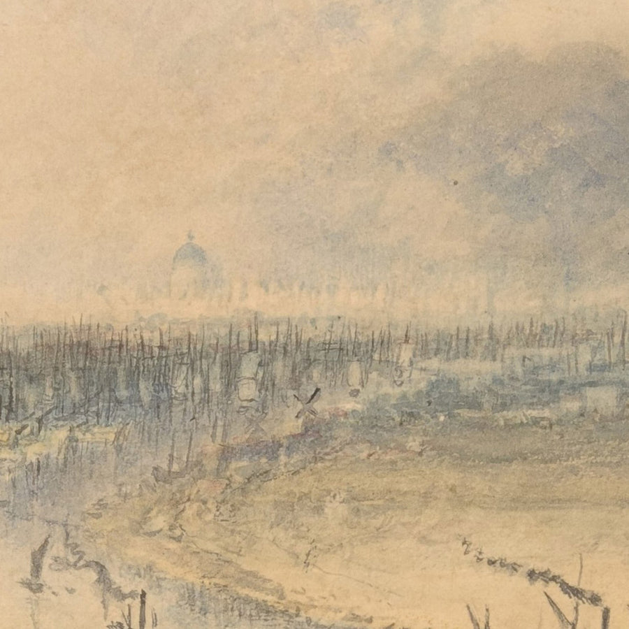 Vue de Londres depuis Greenwich par Turner, 1825 