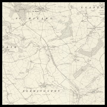 Un antiguo mapa de Ordnance Survey de Llantwit Major
