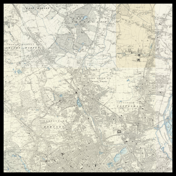 Eine alte Ordnance-Survey-Karte des Borough of Haringey