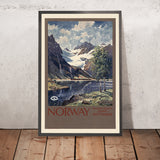 Cartel de viaje de Noruega: Temporada de verano de junio a septiembre de Ben Blessum, 1929 