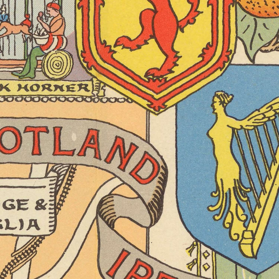 Antigua Mapa Histórico de Londres por Bullock, 1938: Torre de Londres, St. Paul&