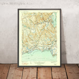 Old Map of Essex, Connecticut by USGS, 1944 – Old Saybrook, Connecticut River & Long Island Sound