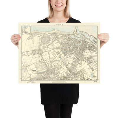 Personalisierte alte Karte von Clydebank 
