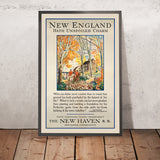 New England Travel Poster: New England Hath Unspoiled Charm