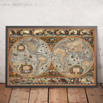 Orbis Terrarum Atlante del Mondo Moderno Antico di Ray&Co, 2025: Mappa Emisferica, Dei Romani, Meraviglie Antiche 